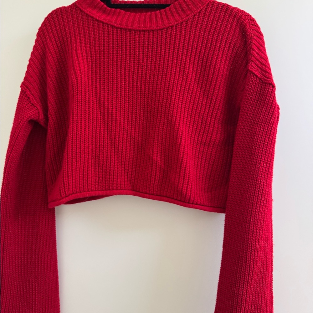 Wild Fable Red Cropped Knit Sweater